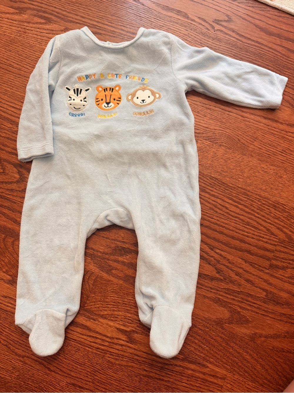 Velour Footed One-Piece Pajamas